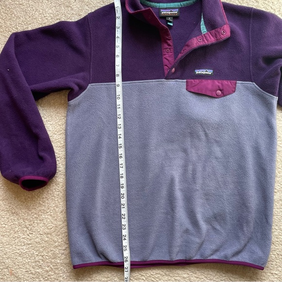Patagonia Women's Synchilla Purple/Blue Fleece Snap T Pullover 2016, Size Medium - Picture 6 of 9